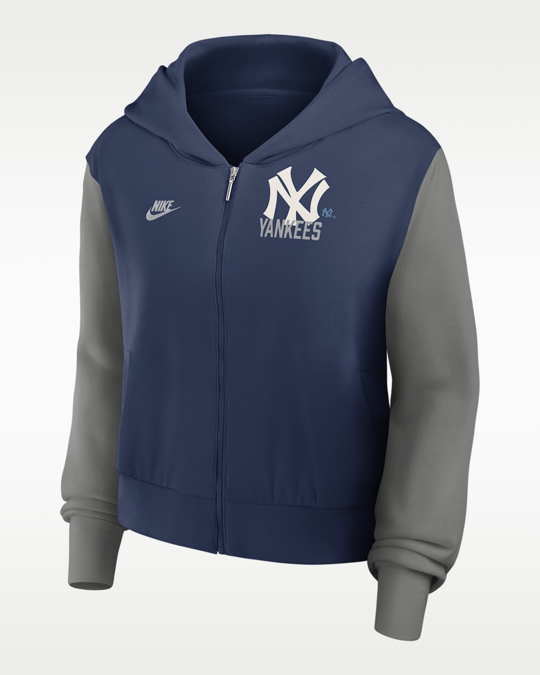 Sudadera con gorro de cierre completo Nike de la MLB para mujer New York Yankees Cooperstown - Azul marino universitario