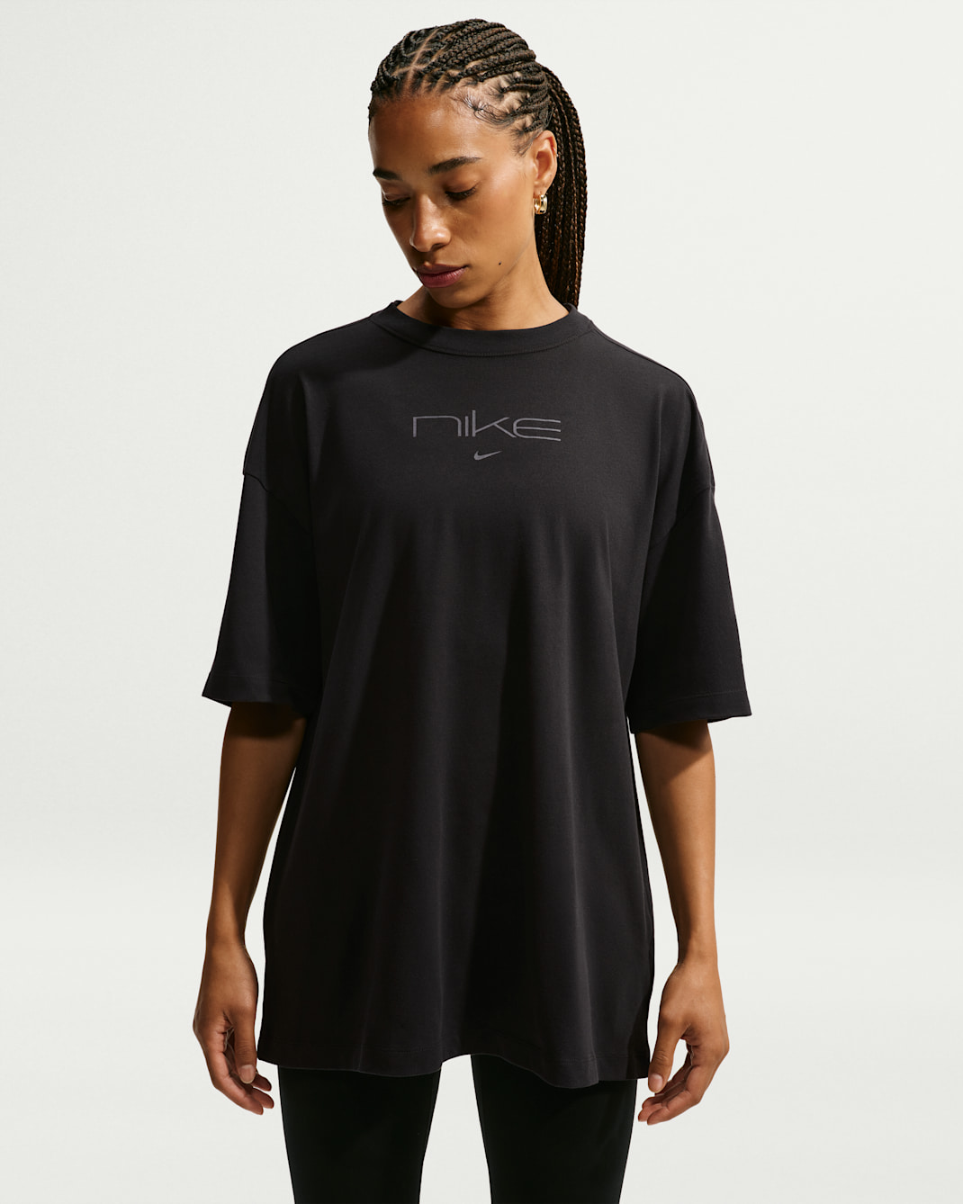 Dámské oversize tričko Nike Dri-FIT - Černá