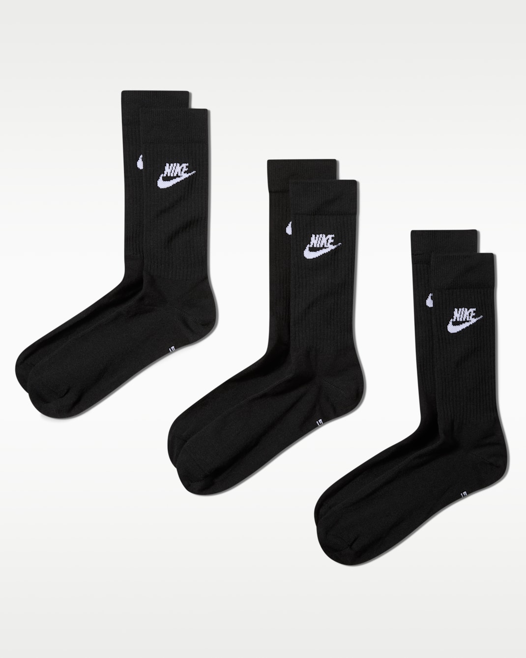 Nike Sportswear Everyday Essential Crew Socks (3 Pairs) - Black/White