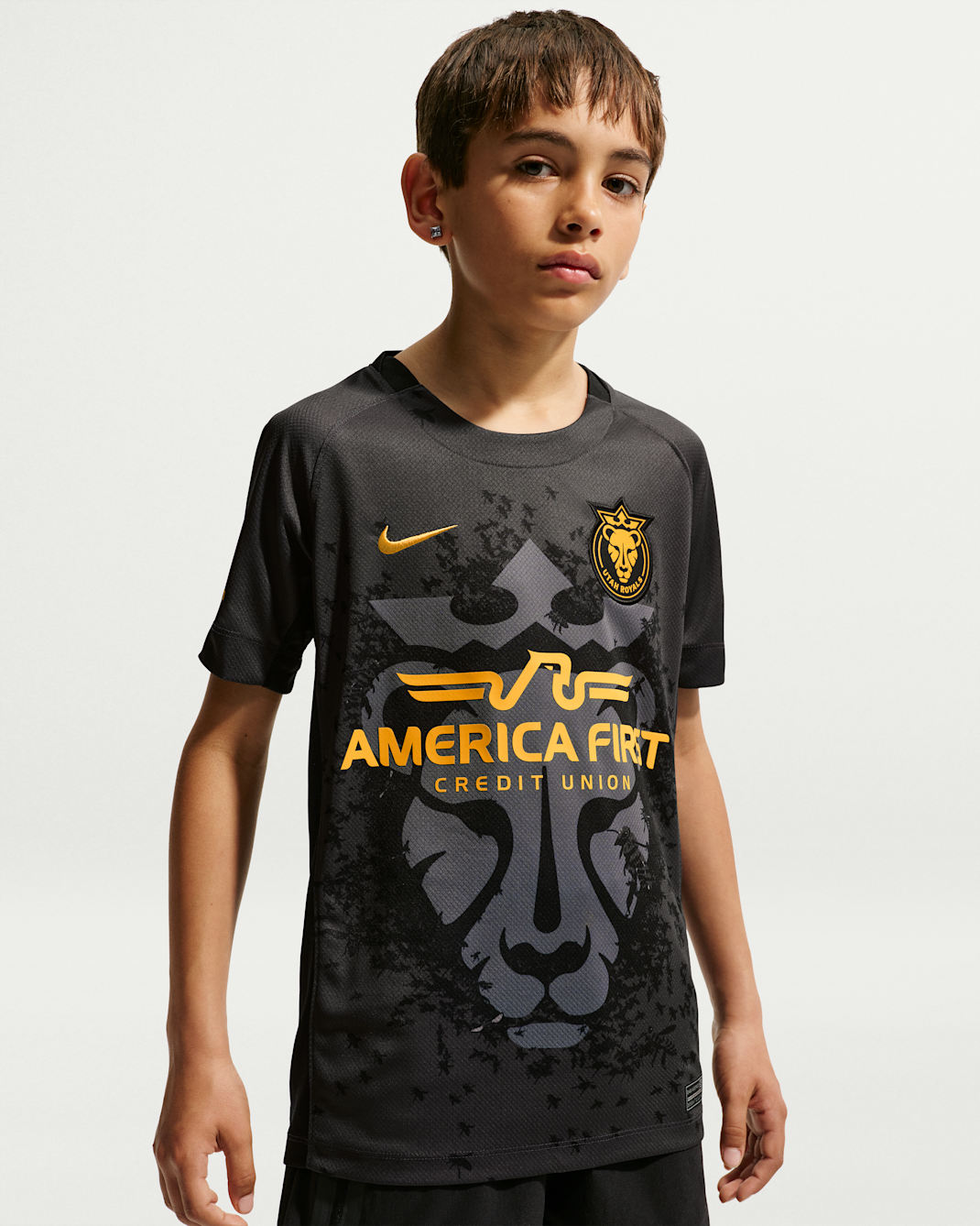 Utah Royals Stadium Away Big Kids' Nike Dri-FIT NWSL Replica Jersey - Anthracite