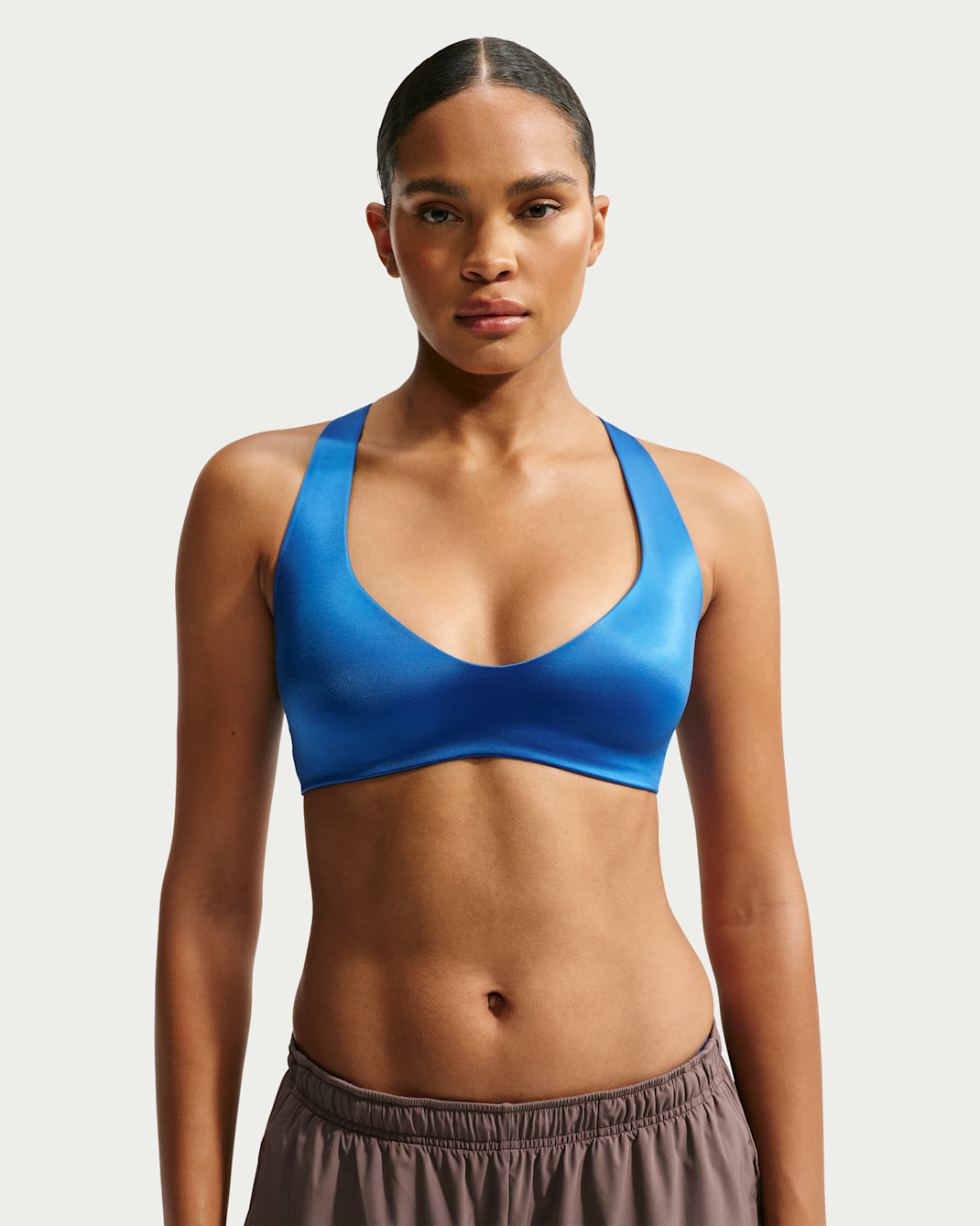 NikeSKIMS Satin Shine Sport-BH mit tiefem Ausschnitt - NSKM Cobalt/NSKM Cobalt