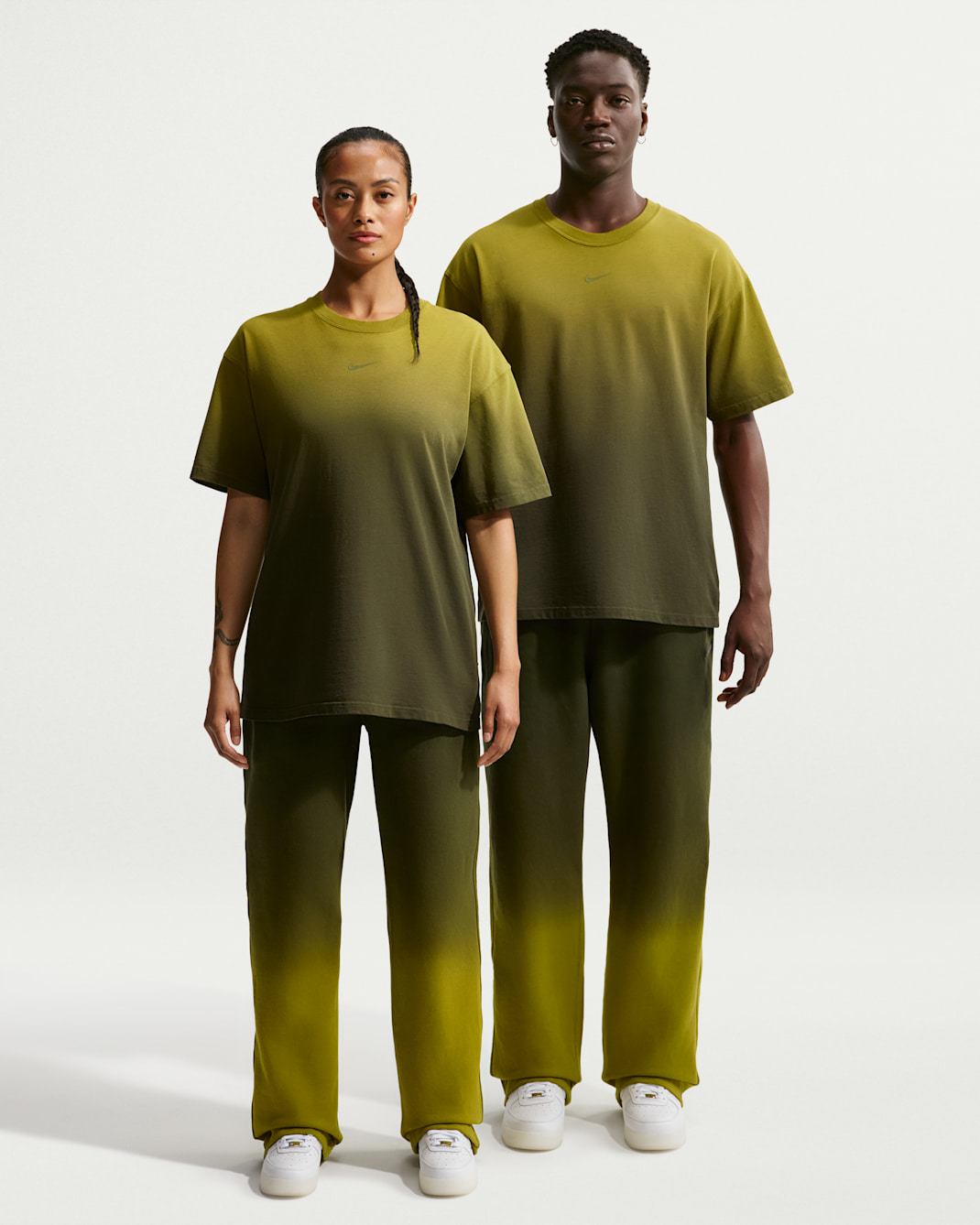 NOCTA CS-fleecebukser med åben kant til mænd - Moss/Medium Olive/Moss