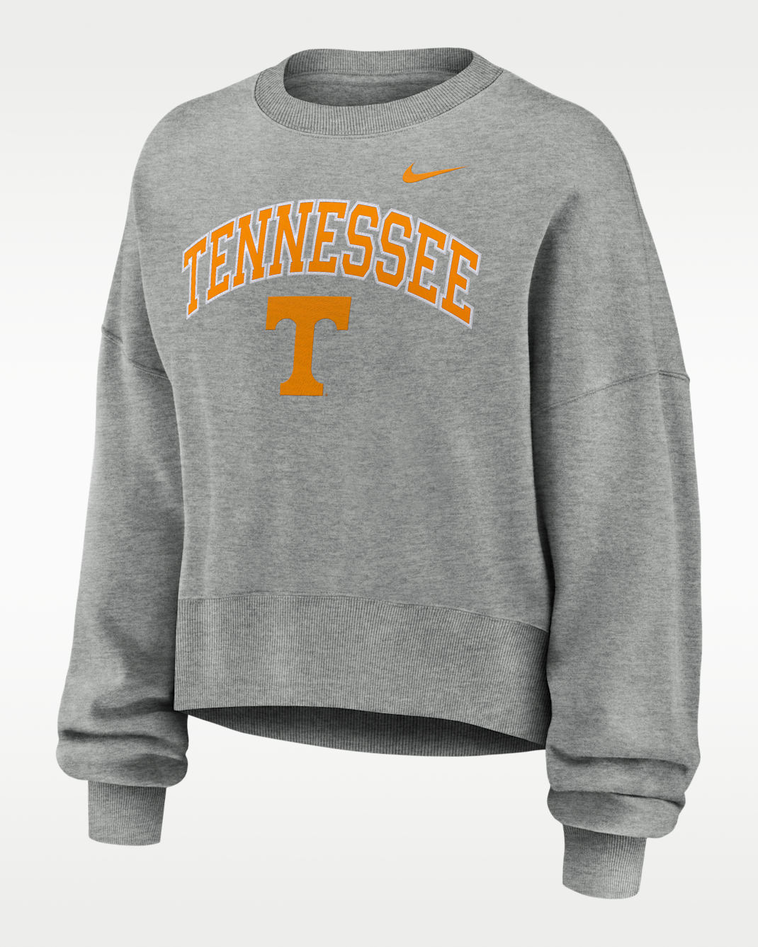 Sudadera de cuello redondo sin cierre universitaria Nike para mujer Tennessee Phoenix Arch - Gris jaspeado