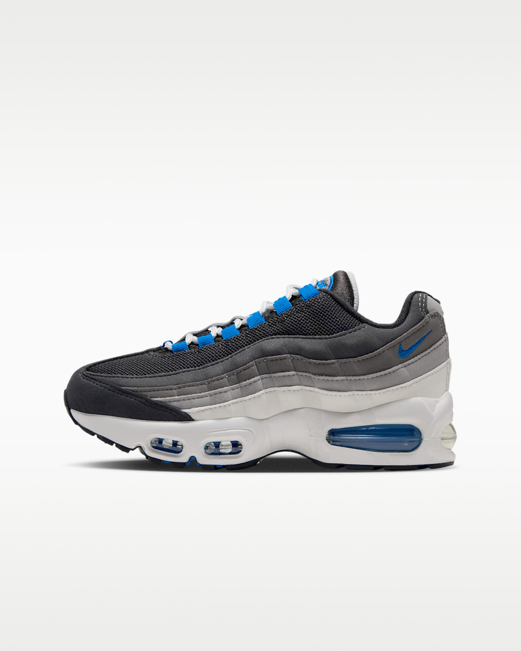 Nike Air Max 95 Big Bubble Big Kids' Shoes - Anthracite/Light Graphite/Light Charcoal/Blue Spark