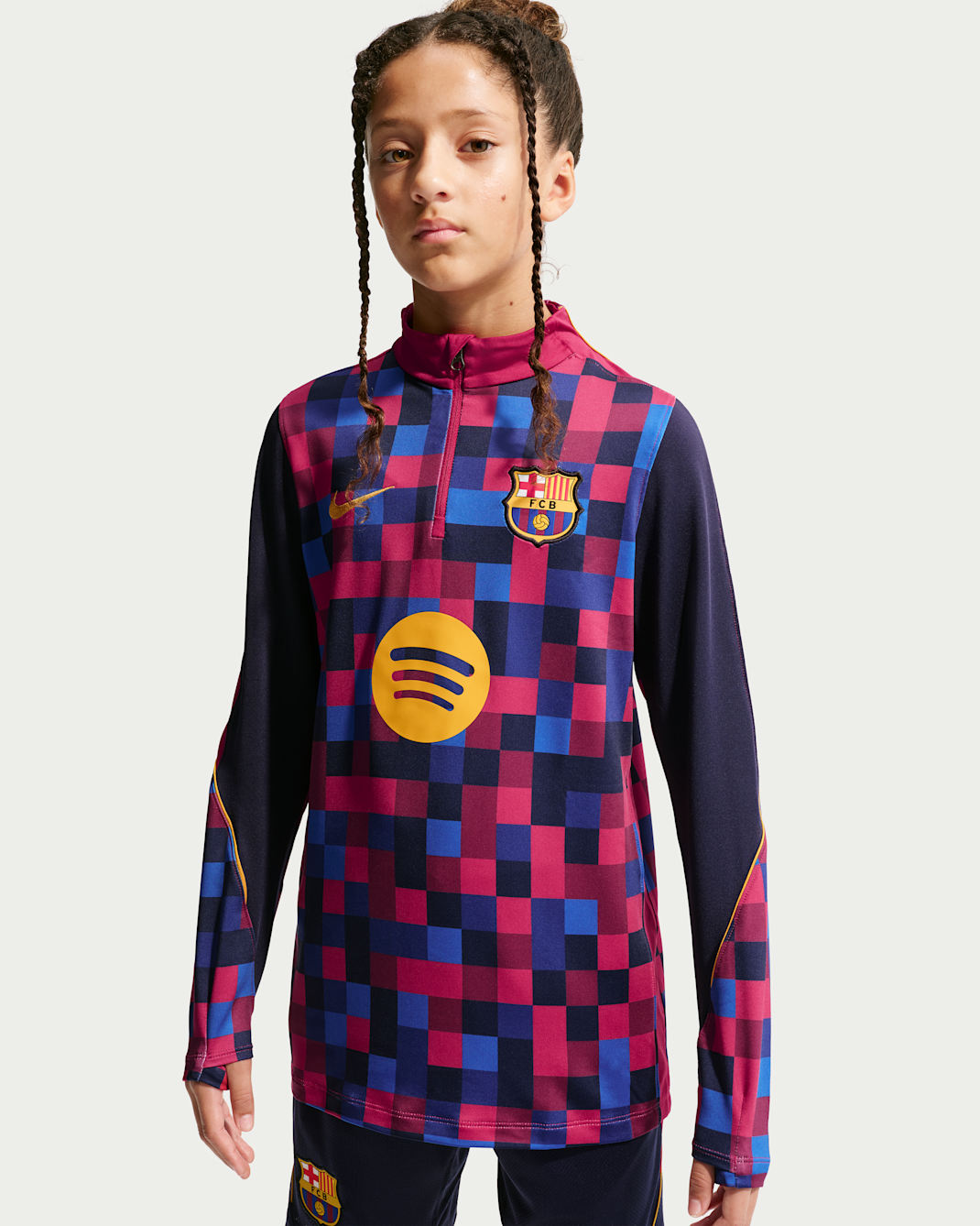 FC Barcelona Strike Home Big Kids' Nike Dri-FIT Soccer Pre-Match Knit Drill Top