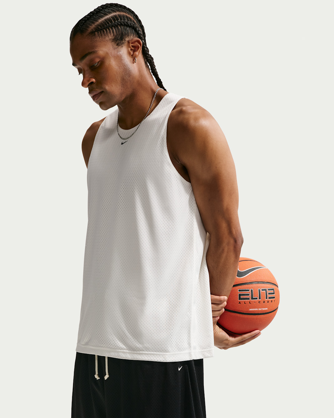 Nike Standard Issue Men's Practice Mesh Basketball Jersey - Sail/Black