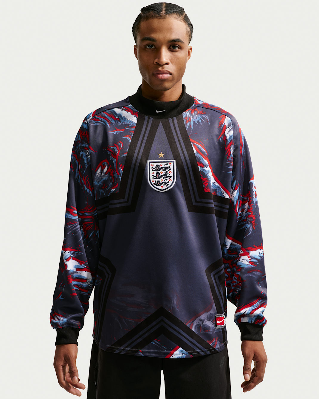 England Hollywood Keeper Men's Nike Football Shirt - Black/Obsidian/White