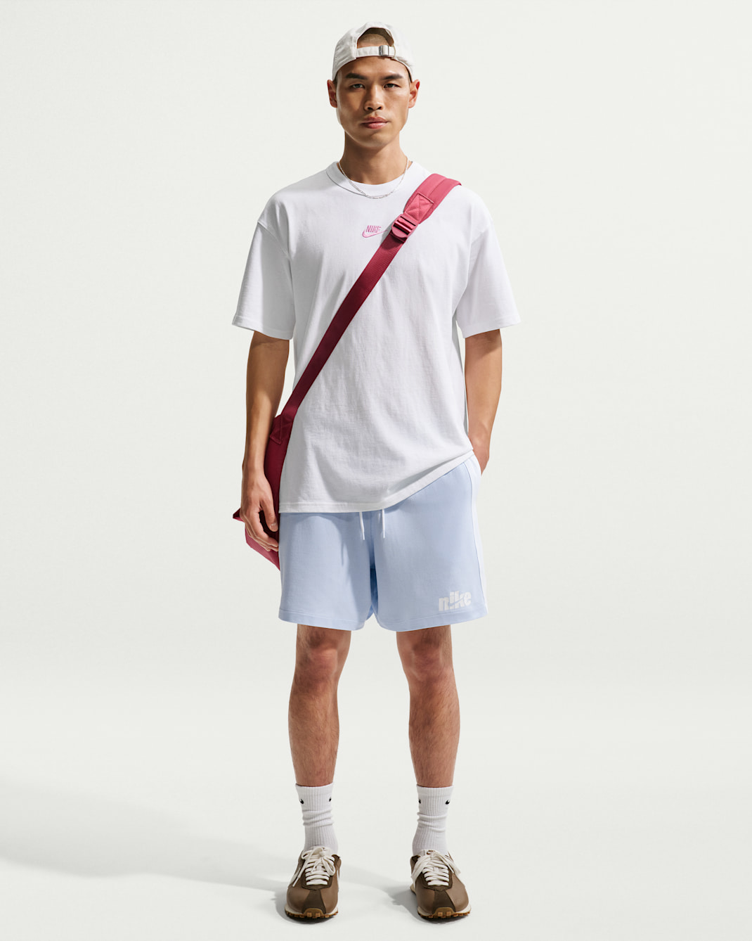 나이키 스포츠웨어 클럽 남성 니트 플로우 쇼츠 - 하이드로젠 블루/화이트/화이트/화이트