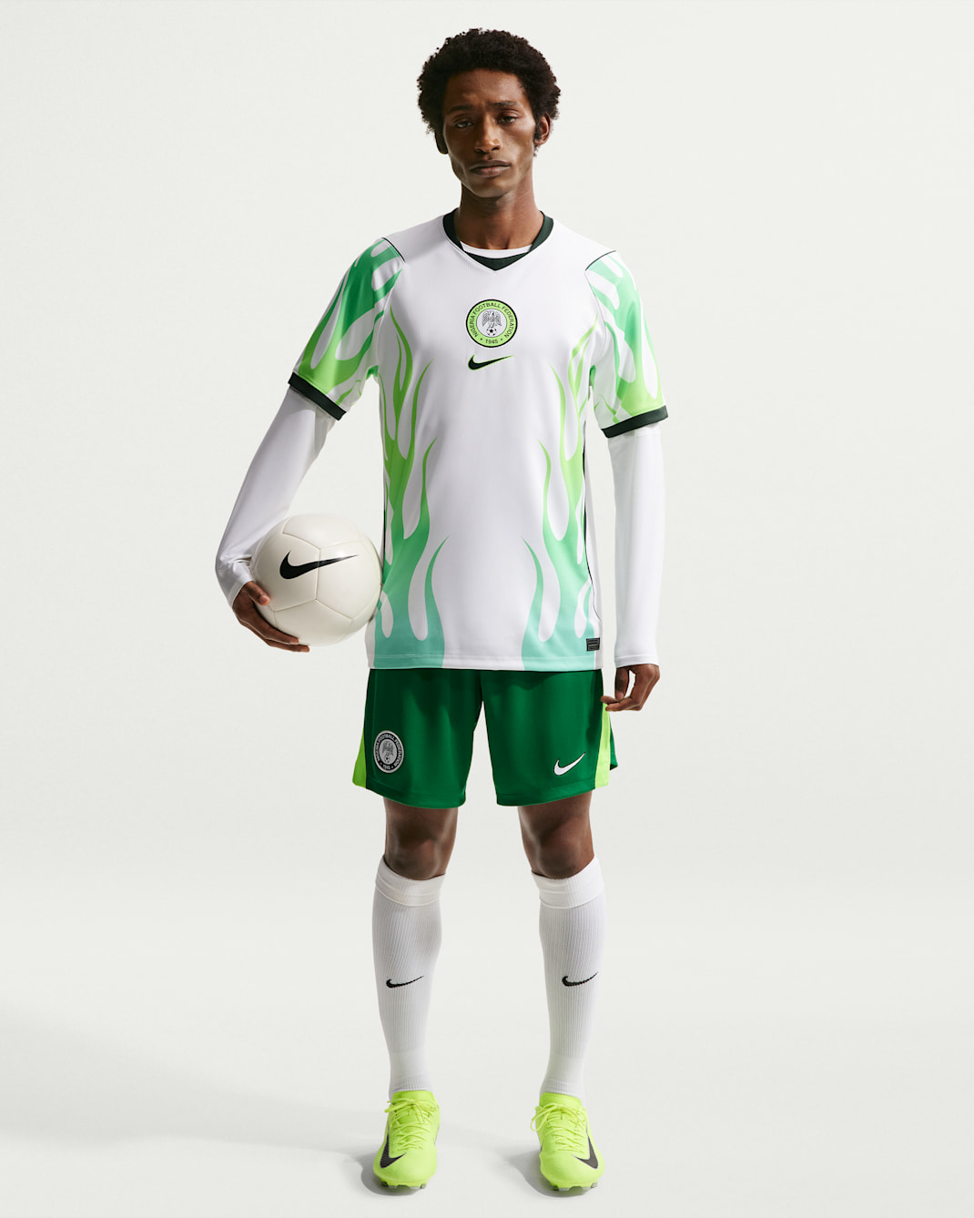 Shorts da calcio replica Nike Dri-FIT Nigeria 2026 Stadium da uomo – Home - Pine Green/Electric Green/Bianco