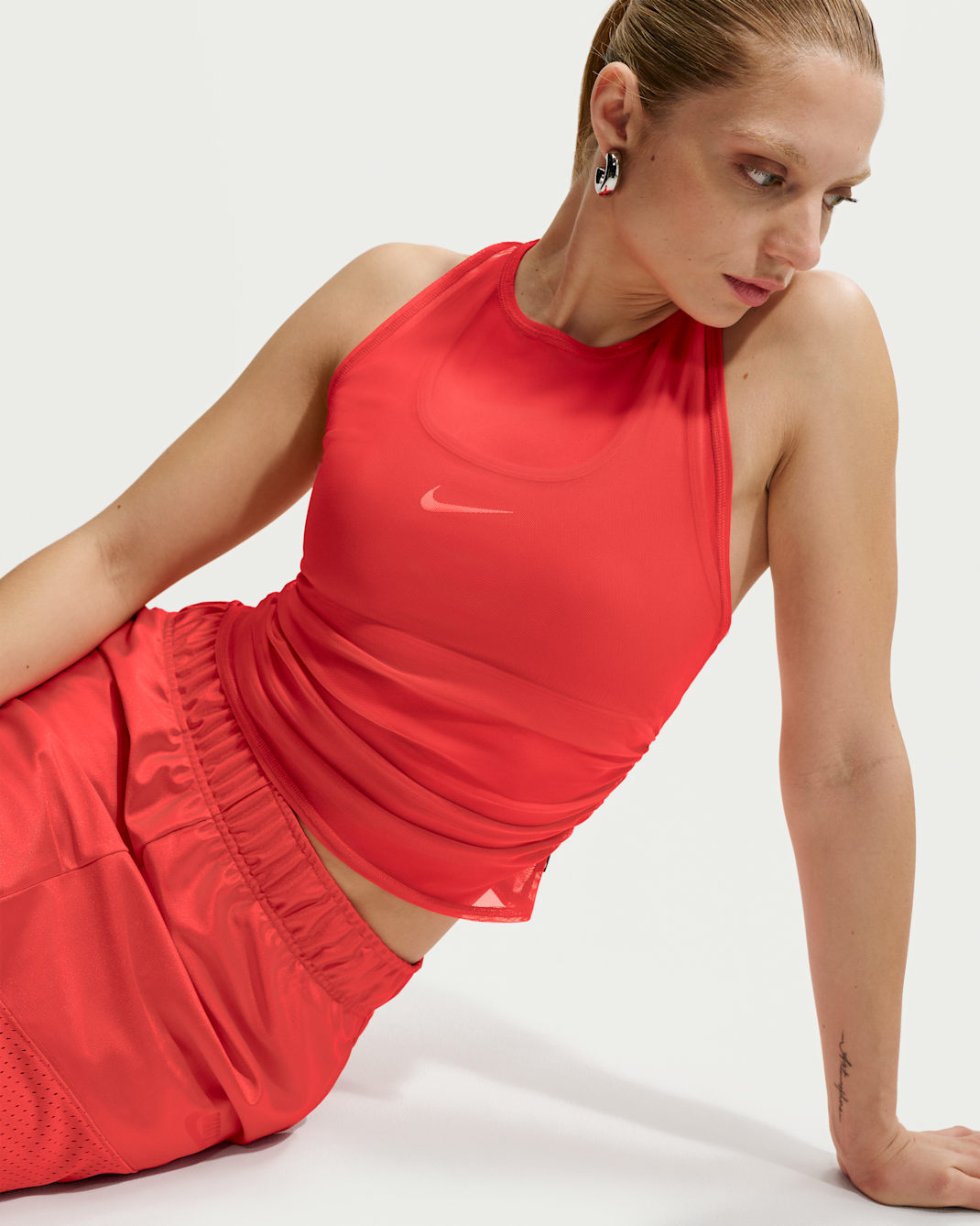 Nike Sportswear Women's Tight Sheer Tank Top - Light Crimson/Sail
