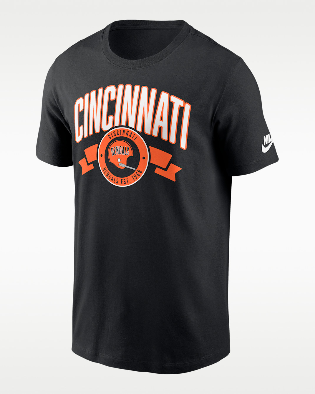 Cincinnati Bengals Rewind Front And Back Hit Essential Men's Nike NFL T-Shirt - Black