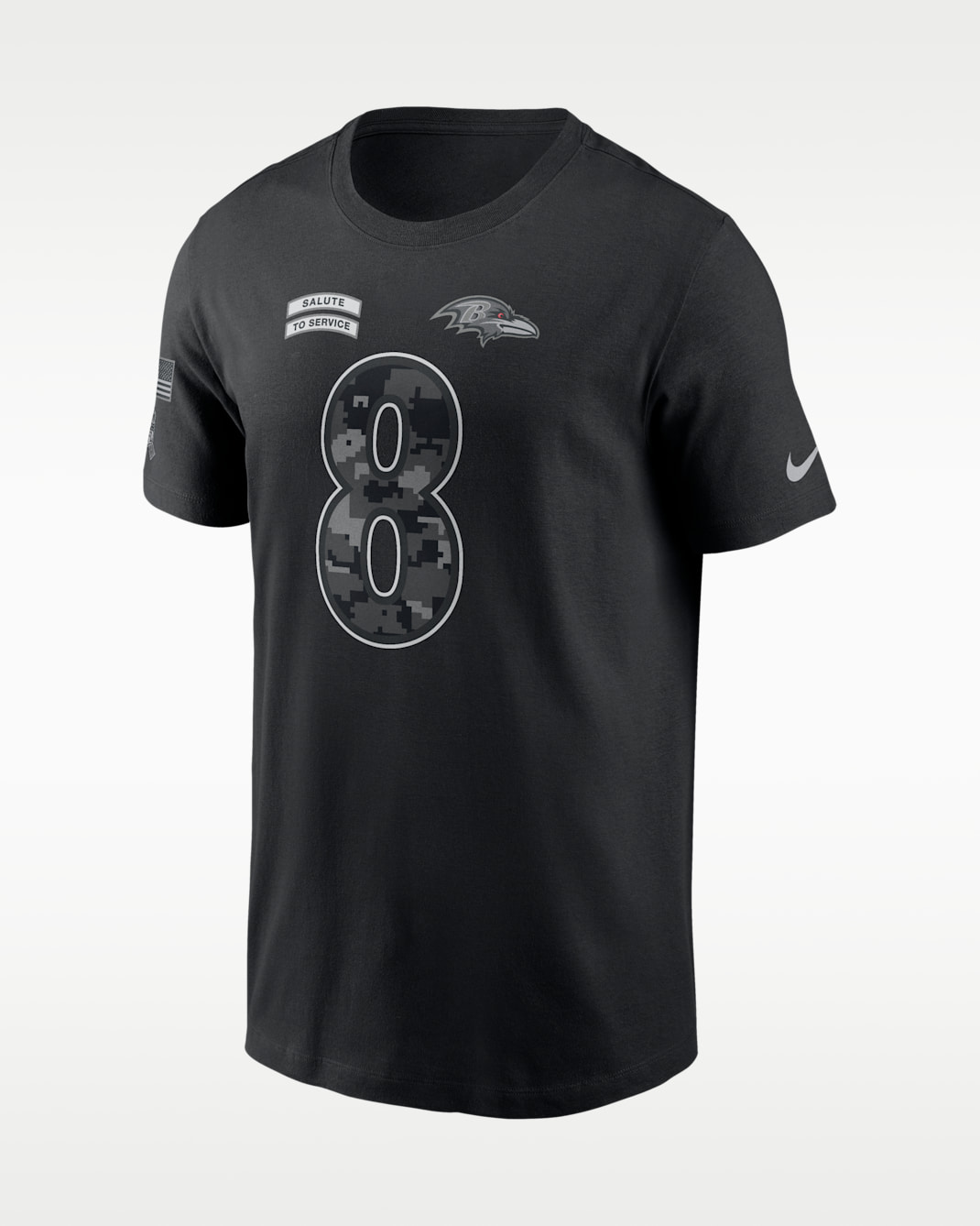 Playera Nike de la NFL para hombre Lamar Jackson Baltimore Ravens Salute to Service - Negro