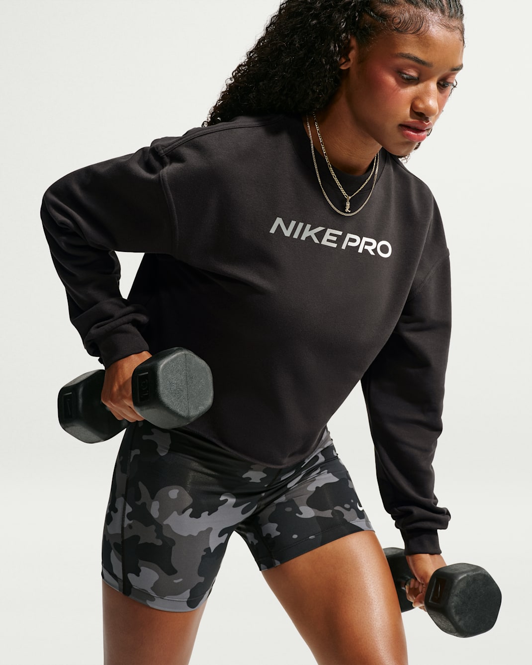 Nike Pro Women's Dri-FIT Crew-Neck French Terry Top