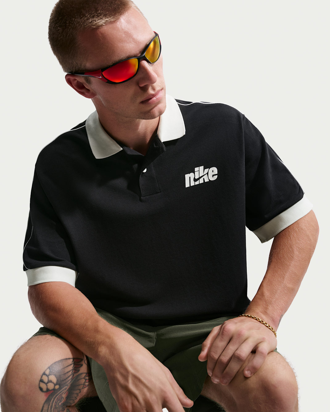 Nike Sportswear Club Men's Oversized Short-Sleeve Polo - Black/Sail/Sail/Sail