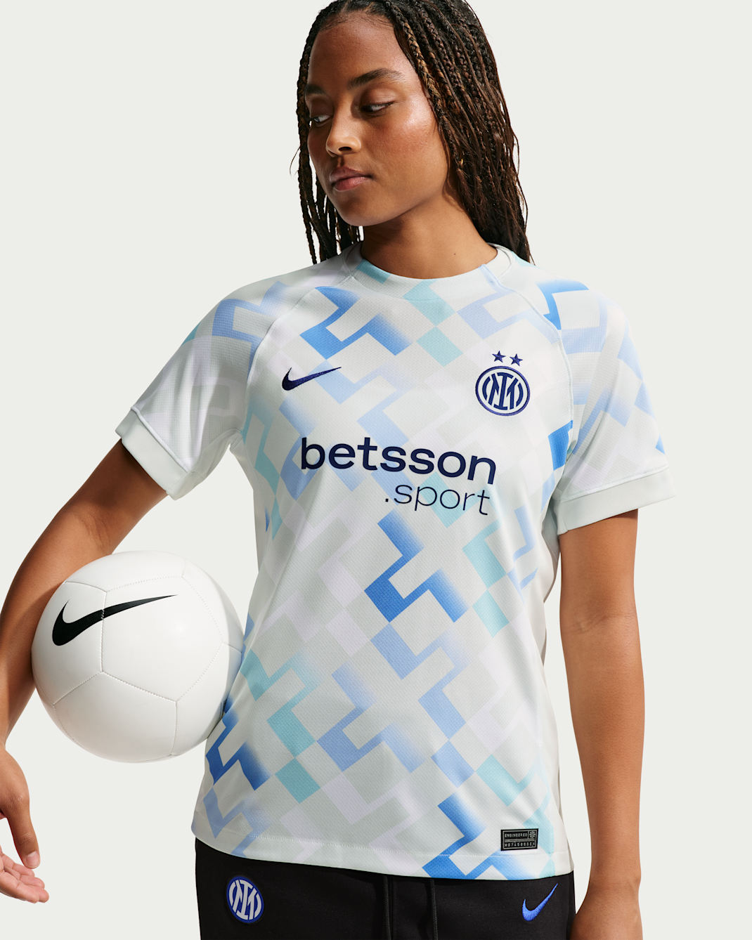 Inter Milan 2025/26 Stadium Away Women's Nike Dri-FIT Soccer Replica Jersey - Ghost Aqua/White/Blue Void