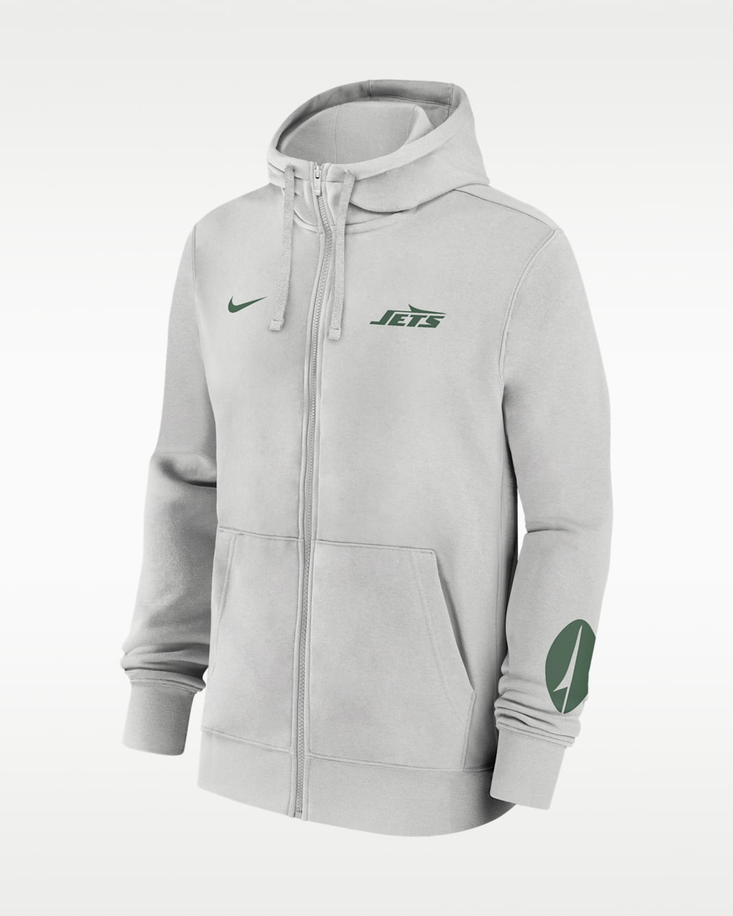 Sudadera con gorro Nike de la NFL de cierre completo para hombre New York Jets Club - Gris