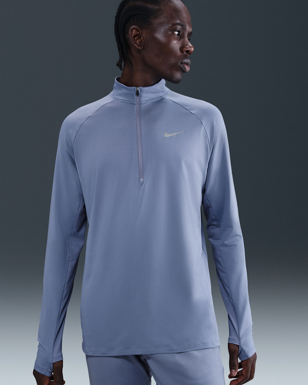 Playera de correr Nike Stride Dri-FIT de medio cierre para hombre - Índigo mundial