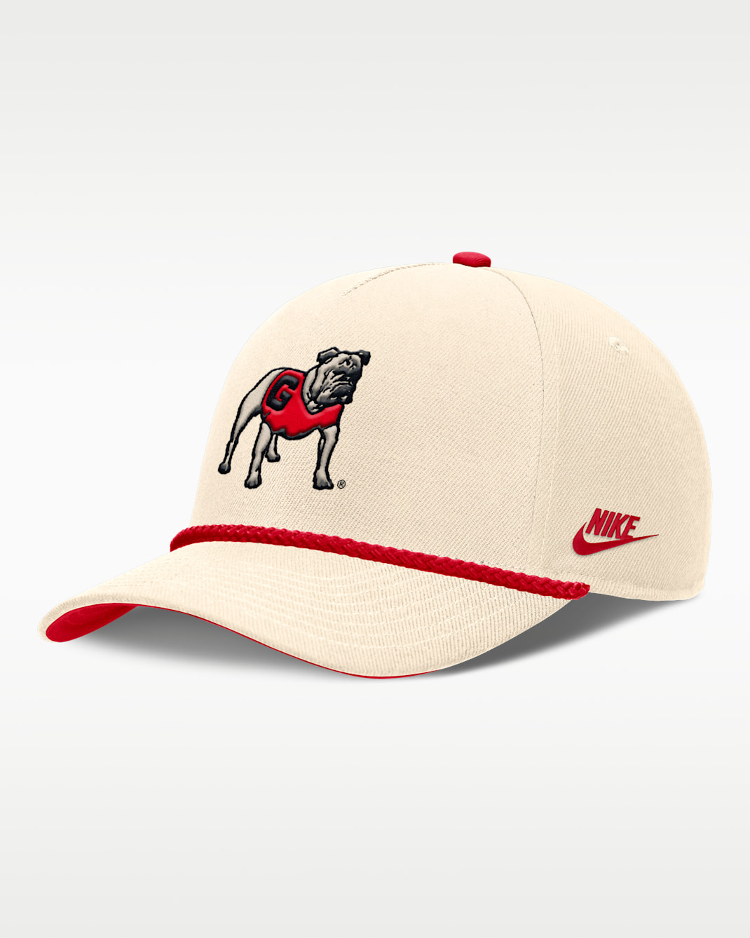 Georgia Legacy Vintage Rope Rise Men's Nike College Adjustable Hat - Natural/Red/Red
