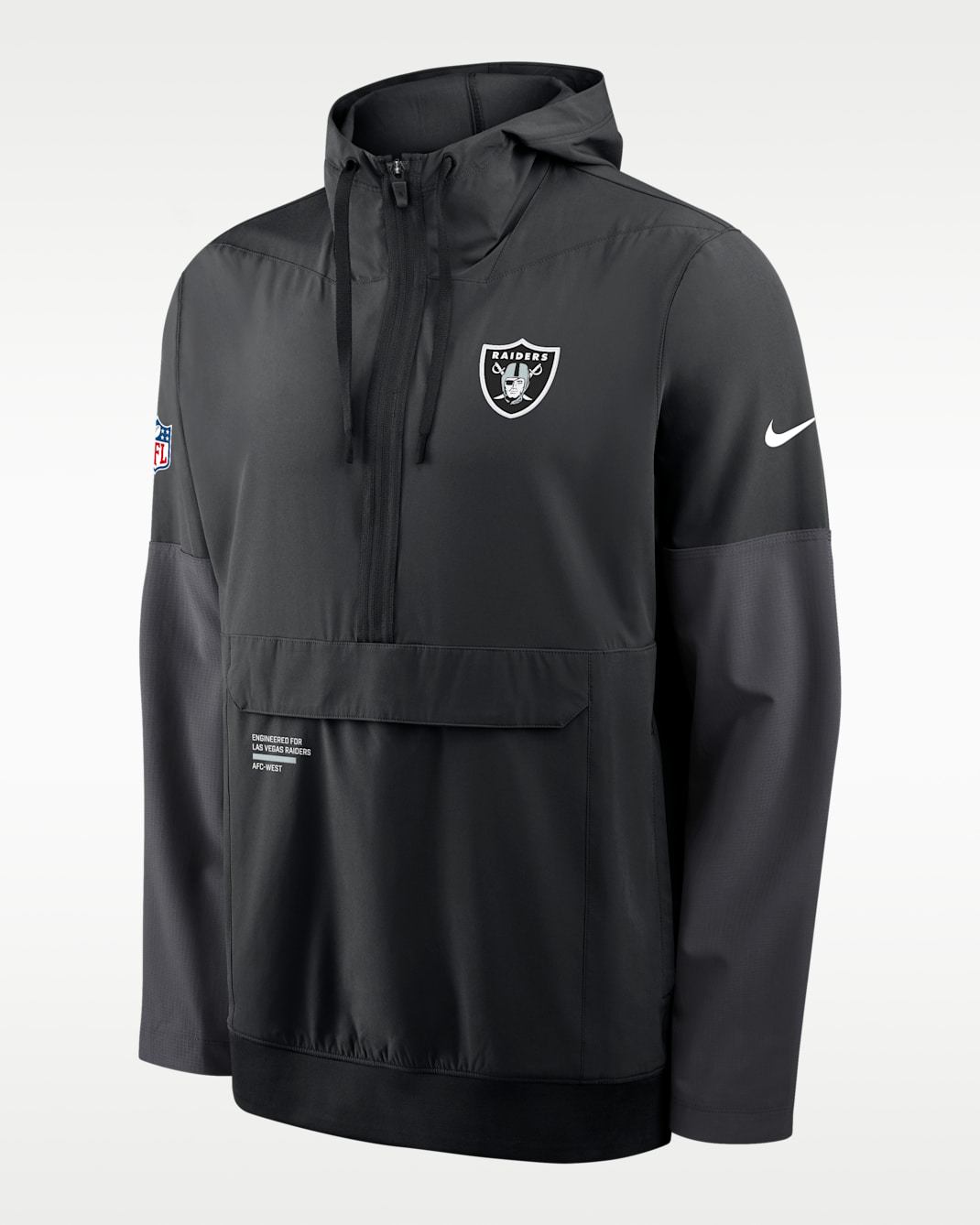 Las Vegas Raiders Well Rounded Anorak Men's Nike NFL 1/2-Zip Hooded Jacket - Black