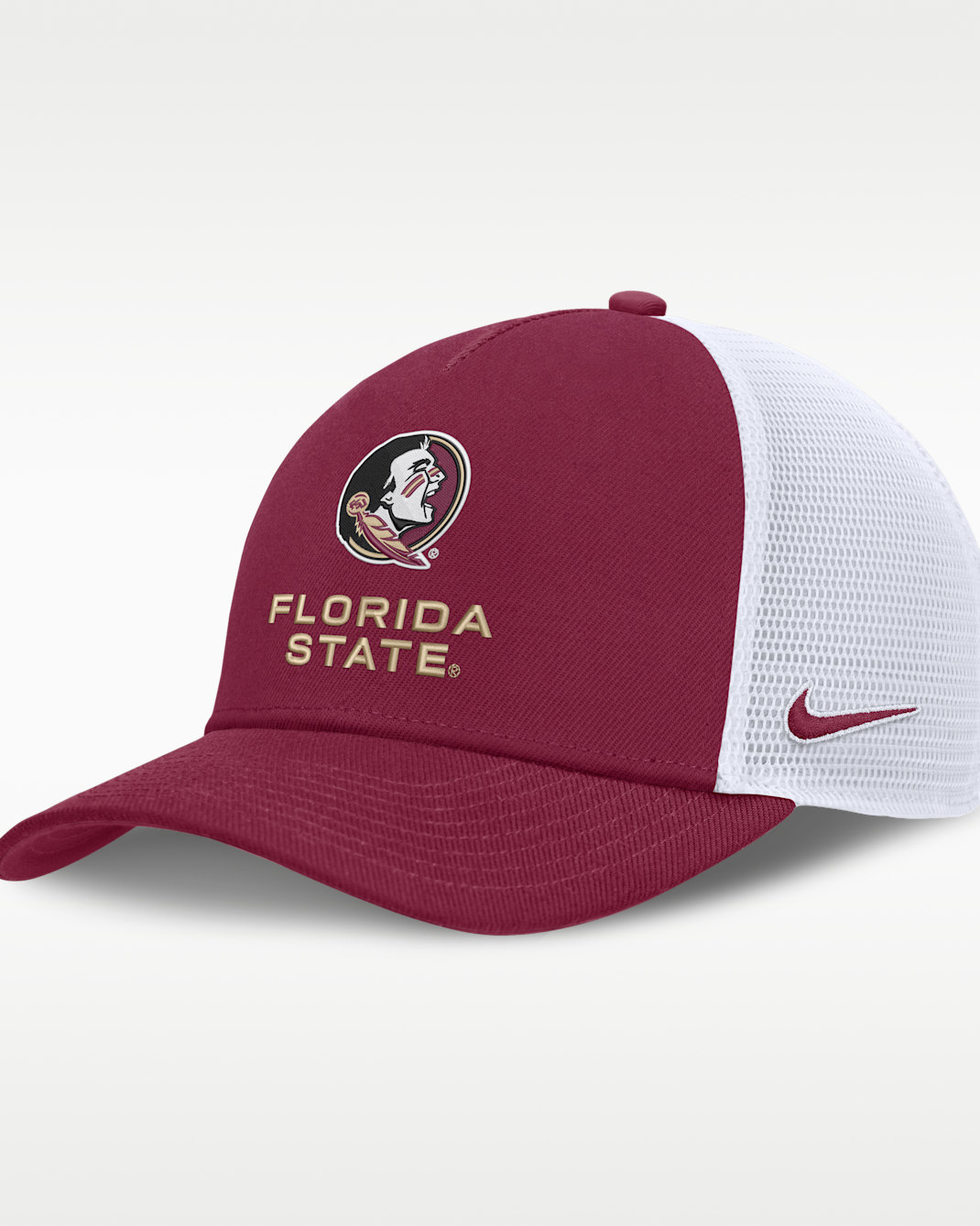 Florida State Sideline Rise Gameday Men's Nike College Trucker Adjustable Hat - Team Maroon/White