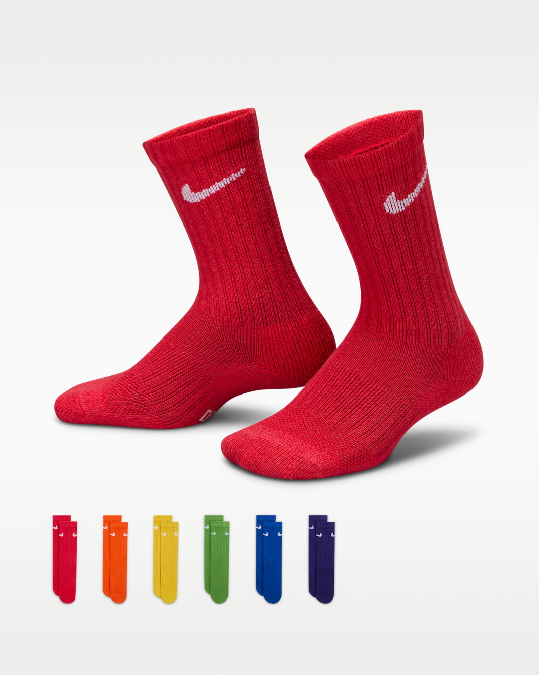 Nike Dri-FIT Performance Basics Younger Kids' Crew Socks (6 Pairs) - Multi-Colour