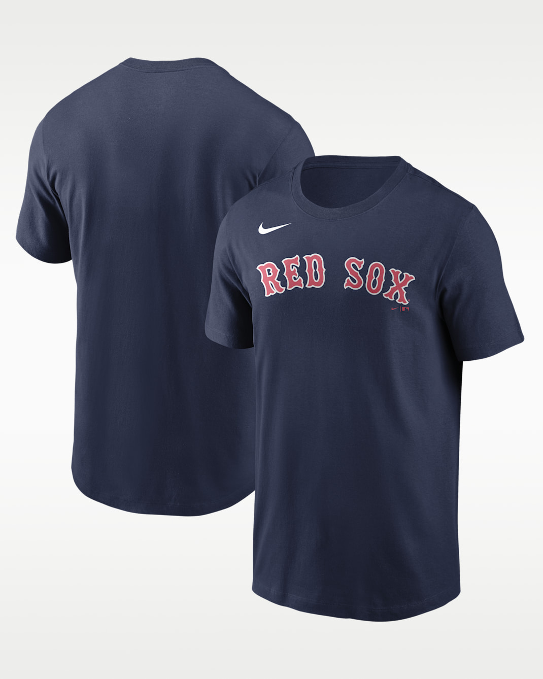 Playera marca denominativa Nike de la MLB de algodón para hombre Boston Red Sox - Azul marino medianoche