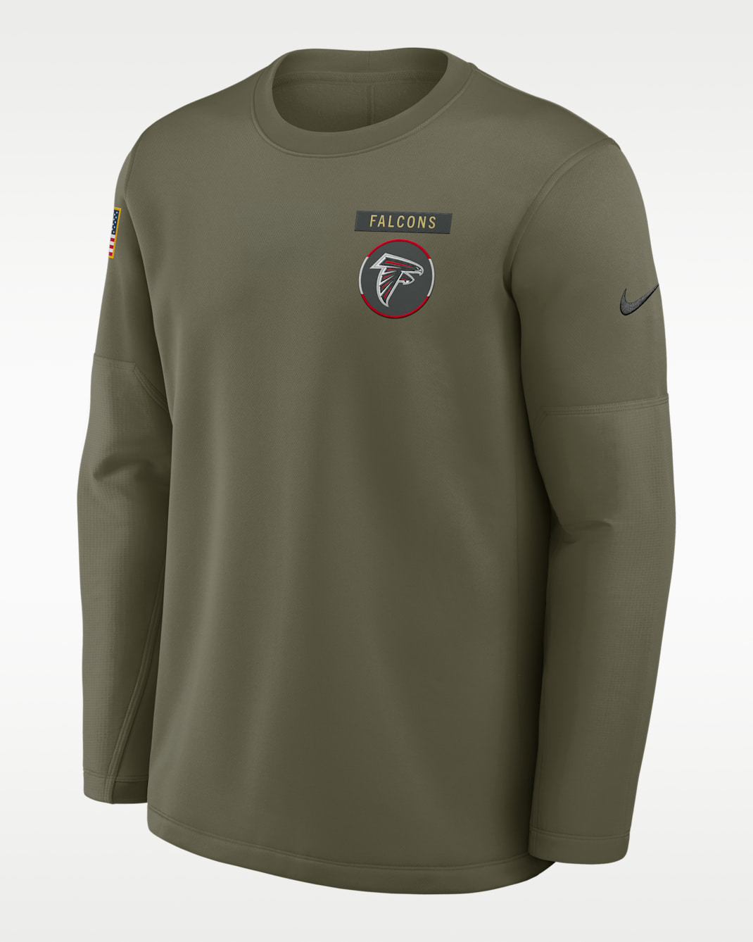 Atlanta Falcons Salute to Service Sideline Triumphant Win Coach Men's Nike NFL Pullover Crew - Medium Olive