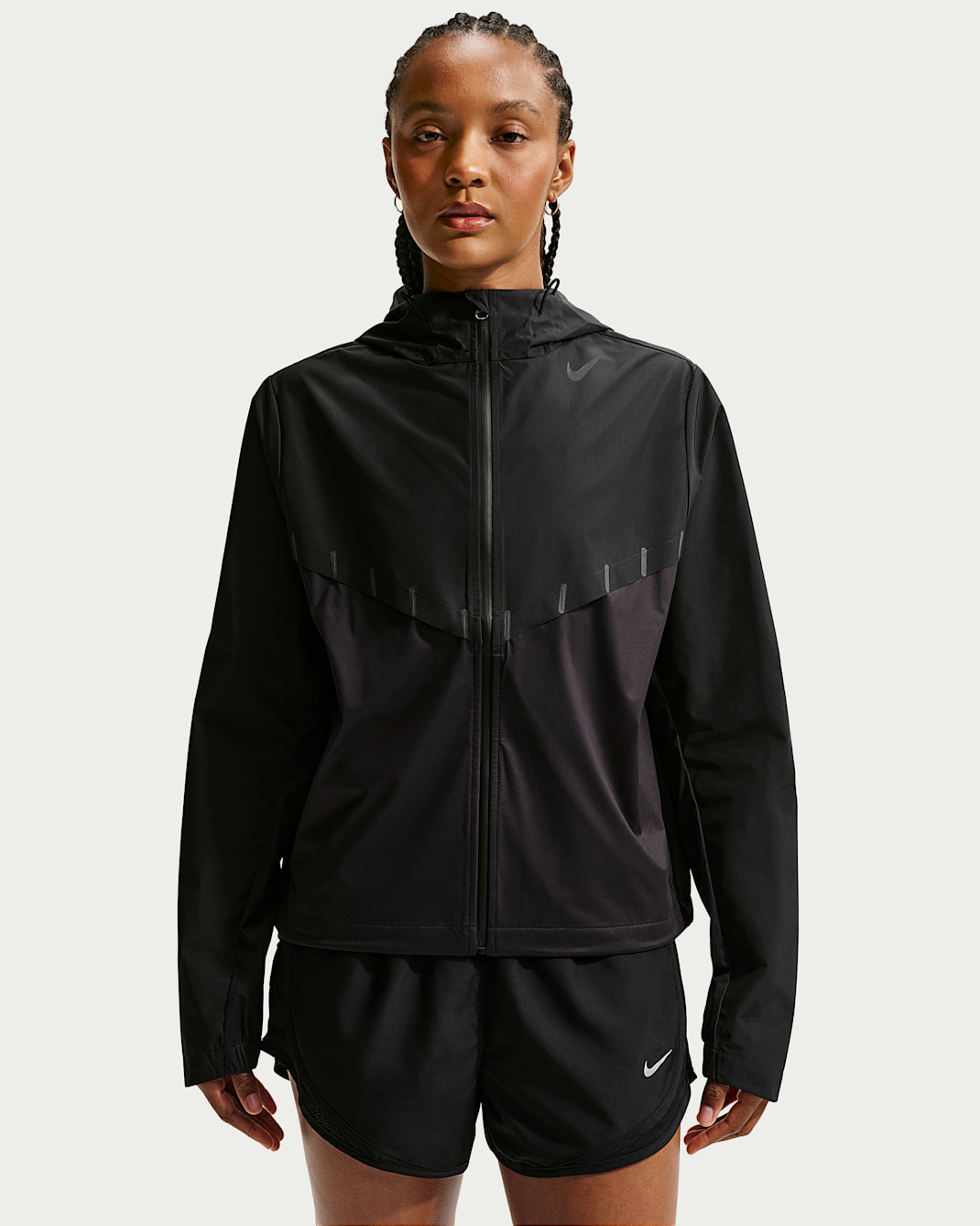Nike AeroSwift Aerogami Storm-FIT hardloopjack voor dames - Zwart/Zwart