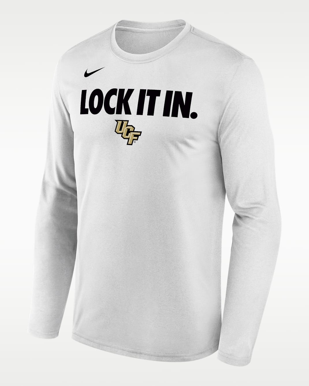 UCF 2026 On-Court Bench Men's Nike Dri-FIT College Long-Sleeve T-Shirt - White