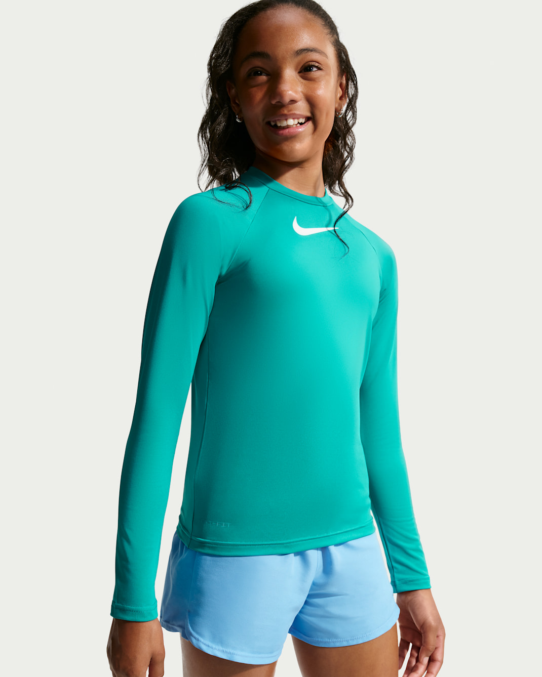 Nike Swim Hydroguard Big Kids' (Girls') Dri-FIT UV Long Sleeve Top - Energy