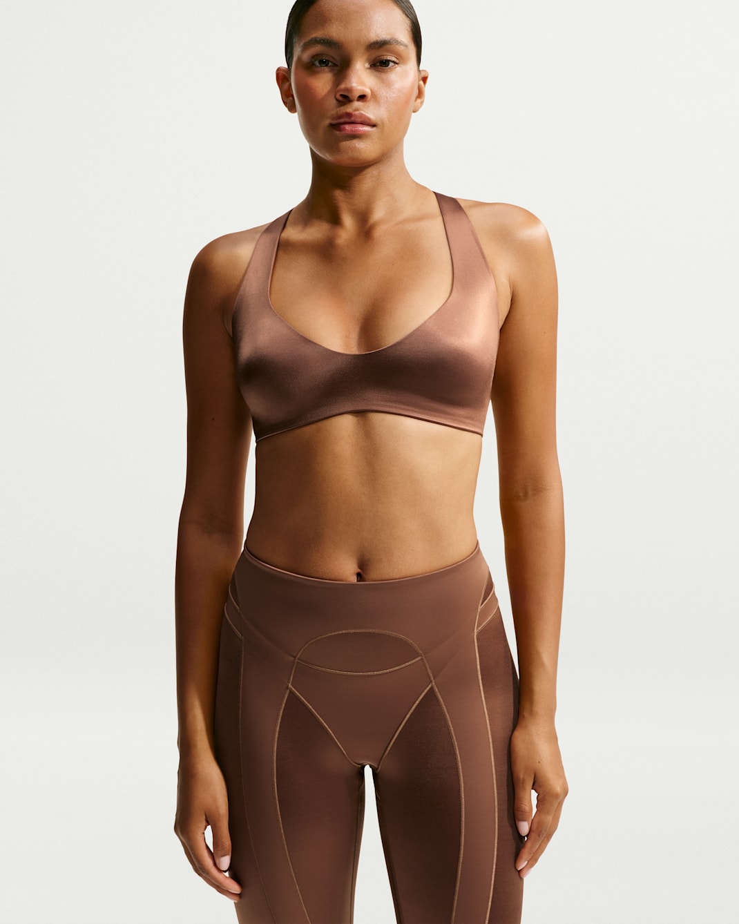 NikeSKIMS Satin Shine Sujetador con escote profundo - Mujer - NSKM Carob Brown