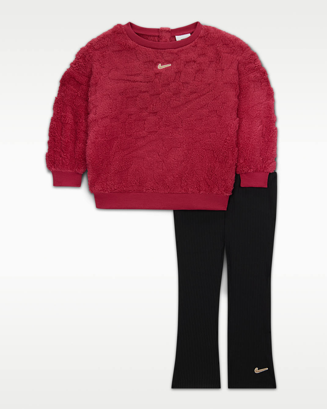 Nike Cosy Baby (12–24M) 2-Piece Flared Leggings Set - Black/Sweet Beet