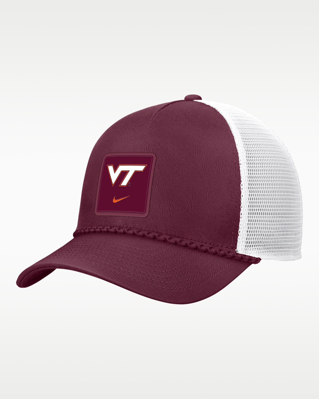 Virginia Tech Sideline Rope Men's Nike College Trucker Adjustable Hat - Garnet