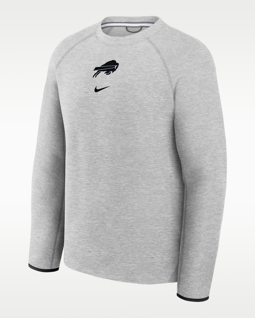 Buffalo Bills Tech Fleece Men's Nike NFL Pullover Crew - Grey Heather/Black