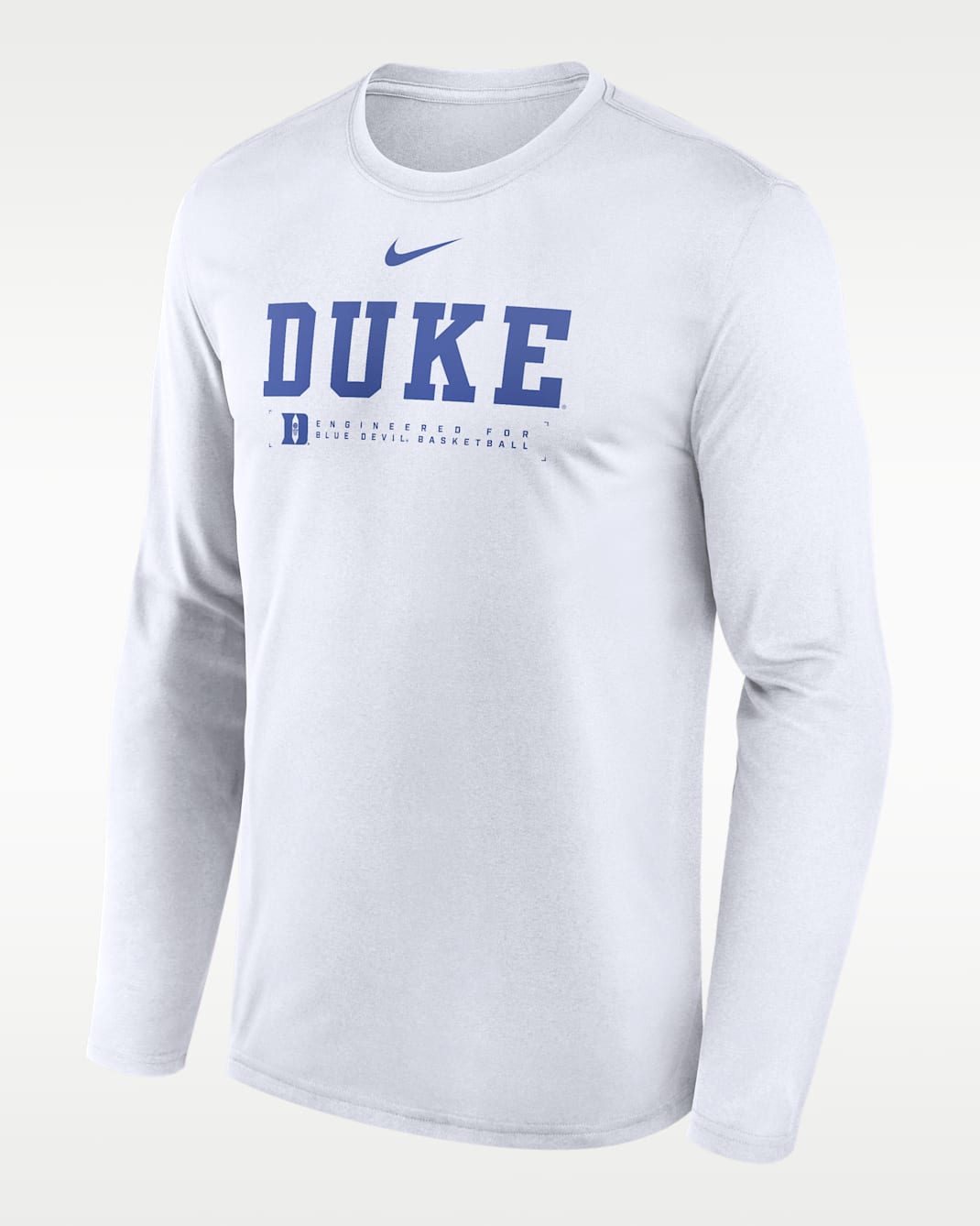 Duke Courtside Basketball Shootaround Legend Men's Nike Dri-FIT College Long-Sleeve T-Shirt - White