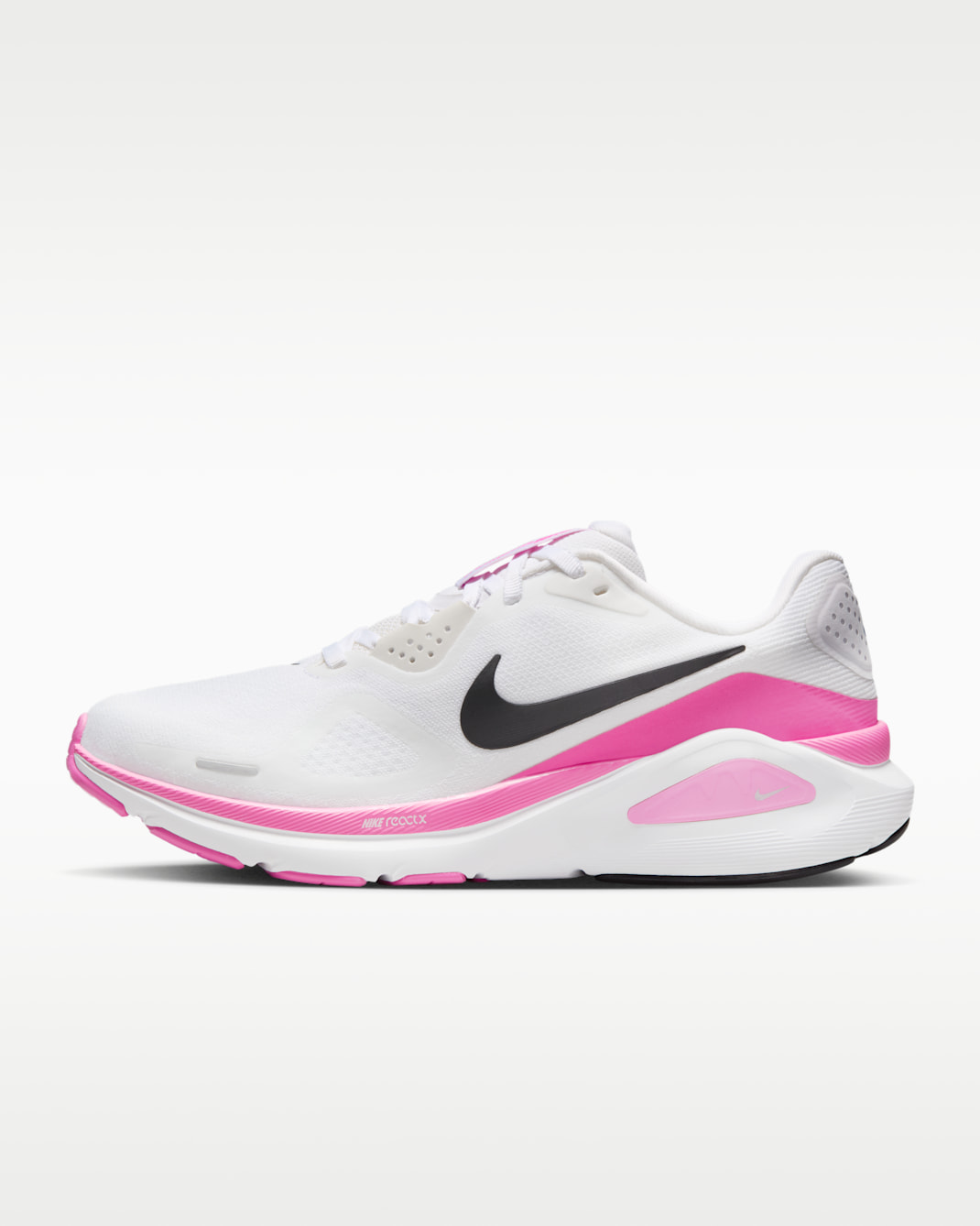 Nike Structure 26 Women's Road Running Shoes - White/Playful Pink/Metallic Silver/Black