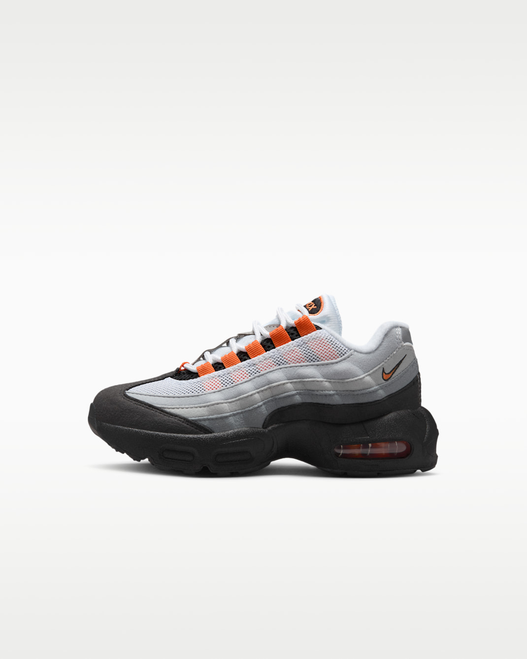 Nike Air Max 95 Recraft Tenis para niños de preescolar - Negro/Gris azulado/Blanco/Mandarina brillante