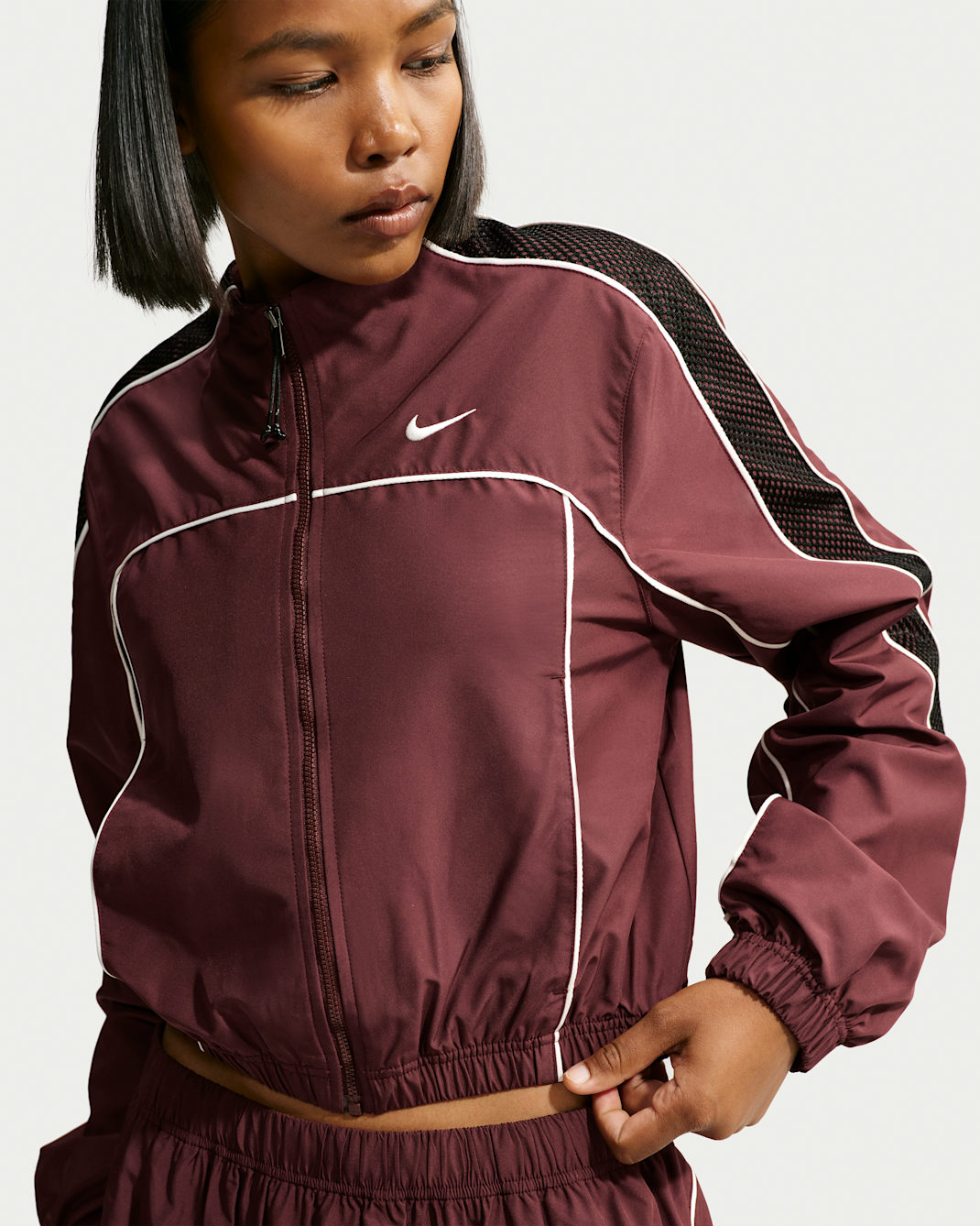 เสื้อแจ็คเก็ตคอปีนผู้หญิง Nike Sportswear - Mystic Dates/ดำ/Sail