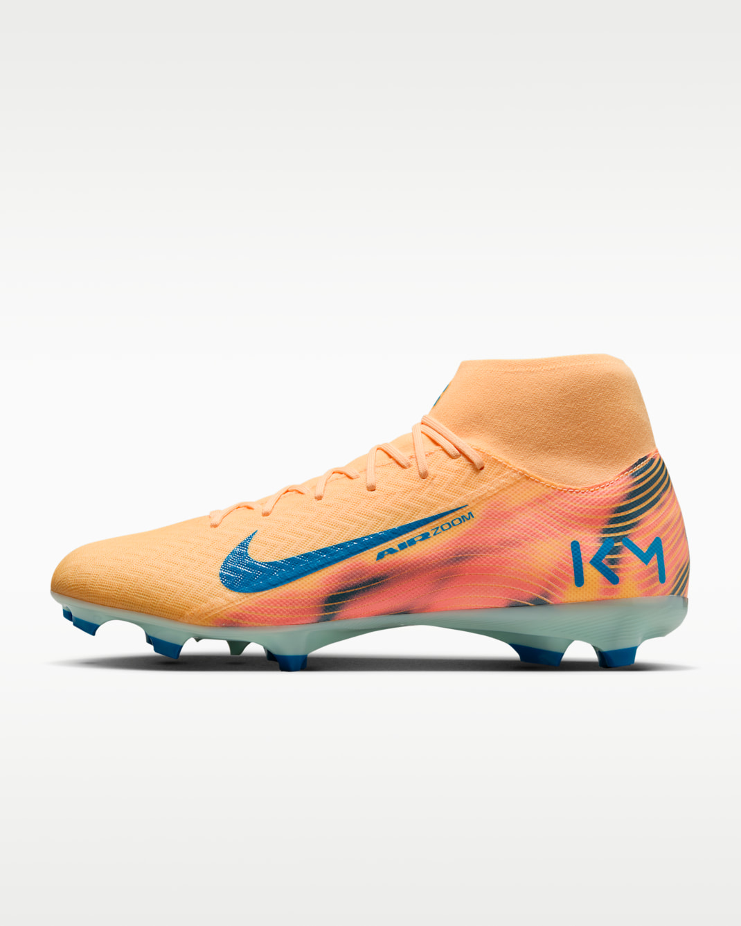 Nike Mercurial Superfly 10 Academy 'Kylian Mbappé' MG High-Top Football Boot - Melon Tint/Igloo/Neo Turquoise