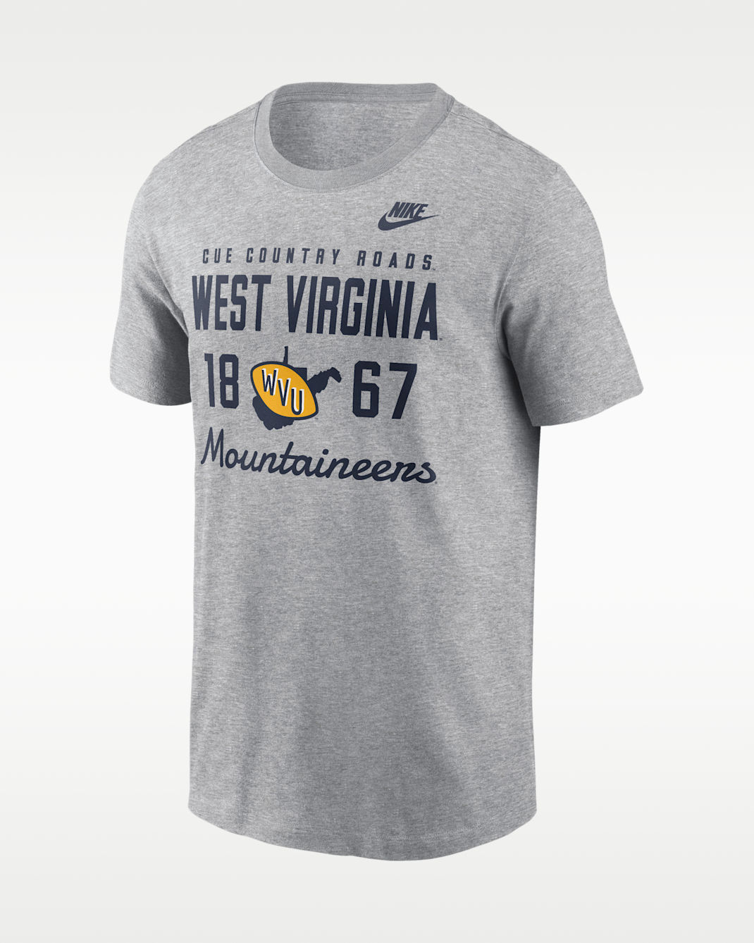 West Virginia Legacy Stacked Est Men's Nike College T-Shirt - Grey Heather