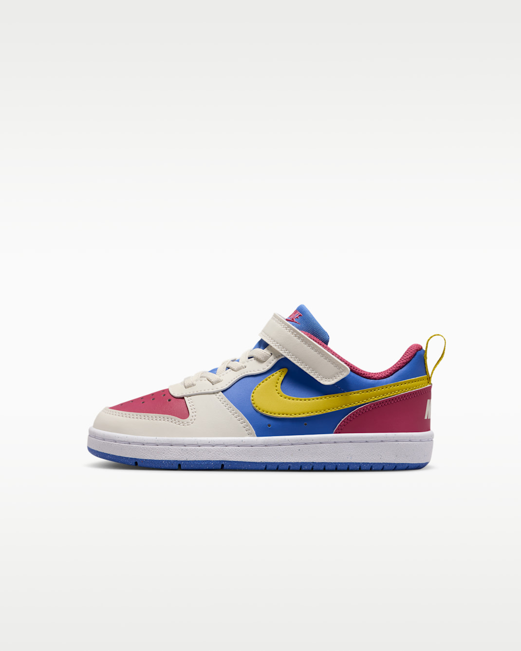 Tenis para niños de preescolar Nike Court Borough Low Recraft - Remolacha dulce/Perla suave/Azul cometa/Limón brillante