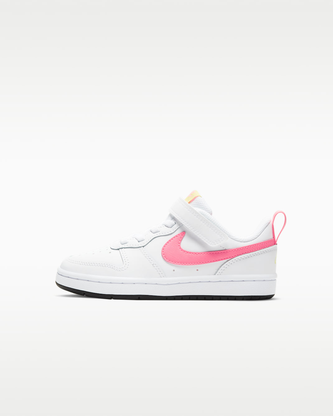 Nike Court Borough Low 2 Little Kids' Shoes - White/Light Zitron/Black/Sunset Pulse