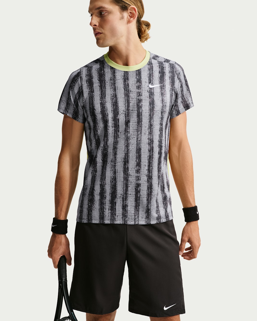 NikeCourt Victory Men's Dri-FIT Tennis Top - Medium Ash/Light Lemon Twist/White