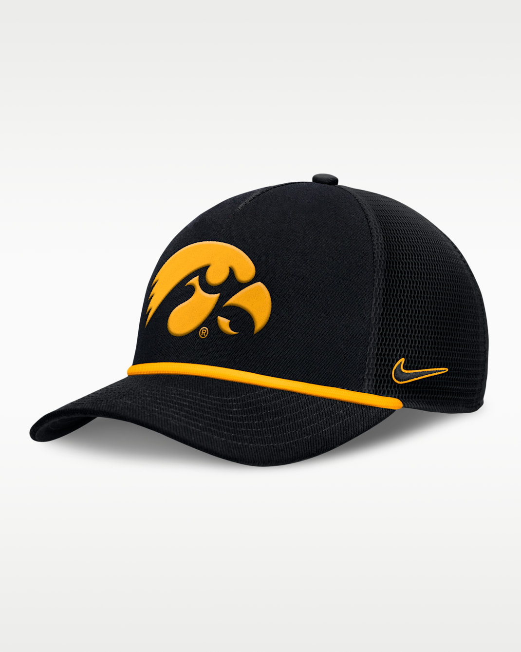 Iowa Primetime Rise Men's Nike College Trucker Adjustable Hat - Black