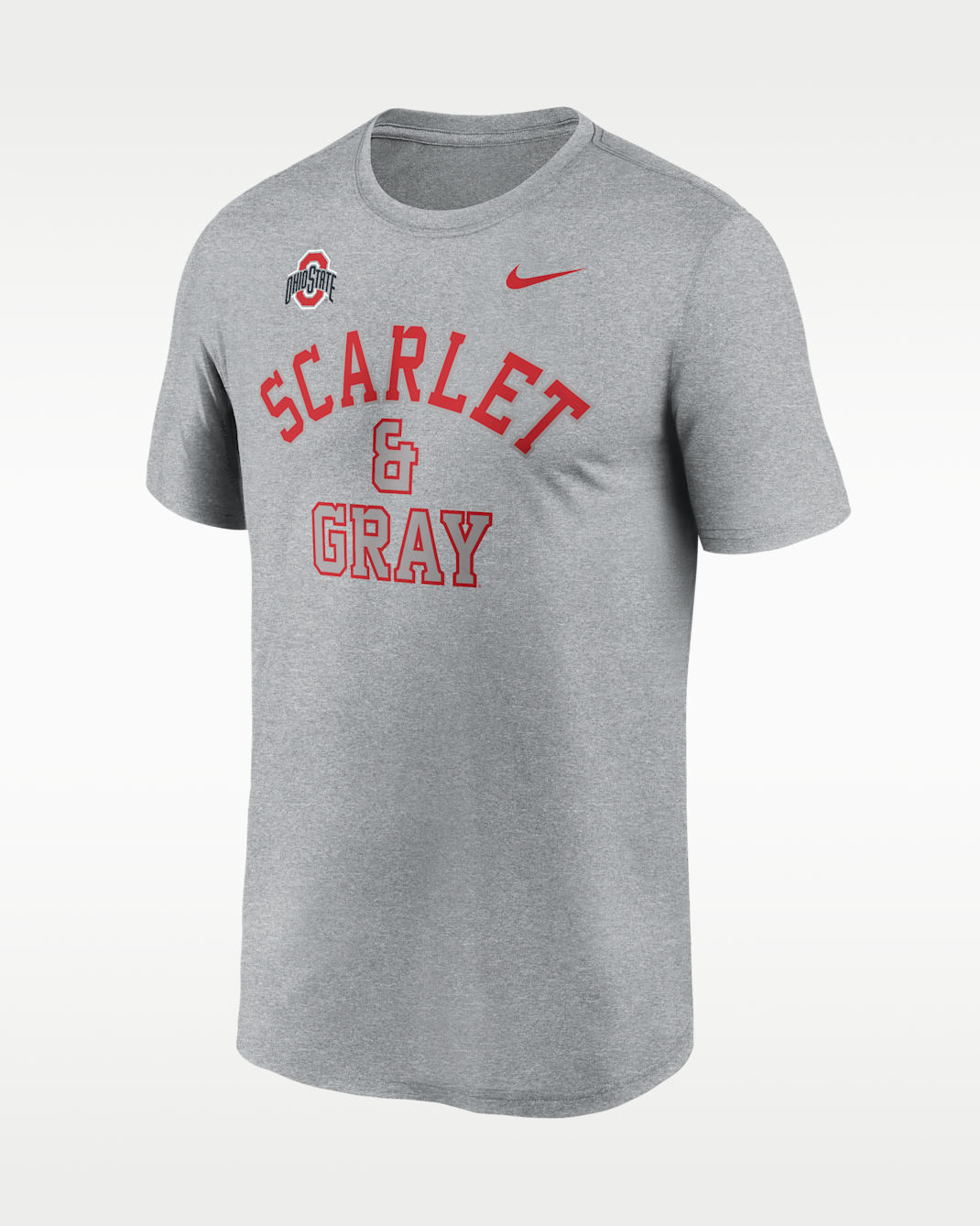 Playera universitaria Nike Dri-FIT para hombre Ohio State Primetime Arch Mantra Legend - Gris jaspeado