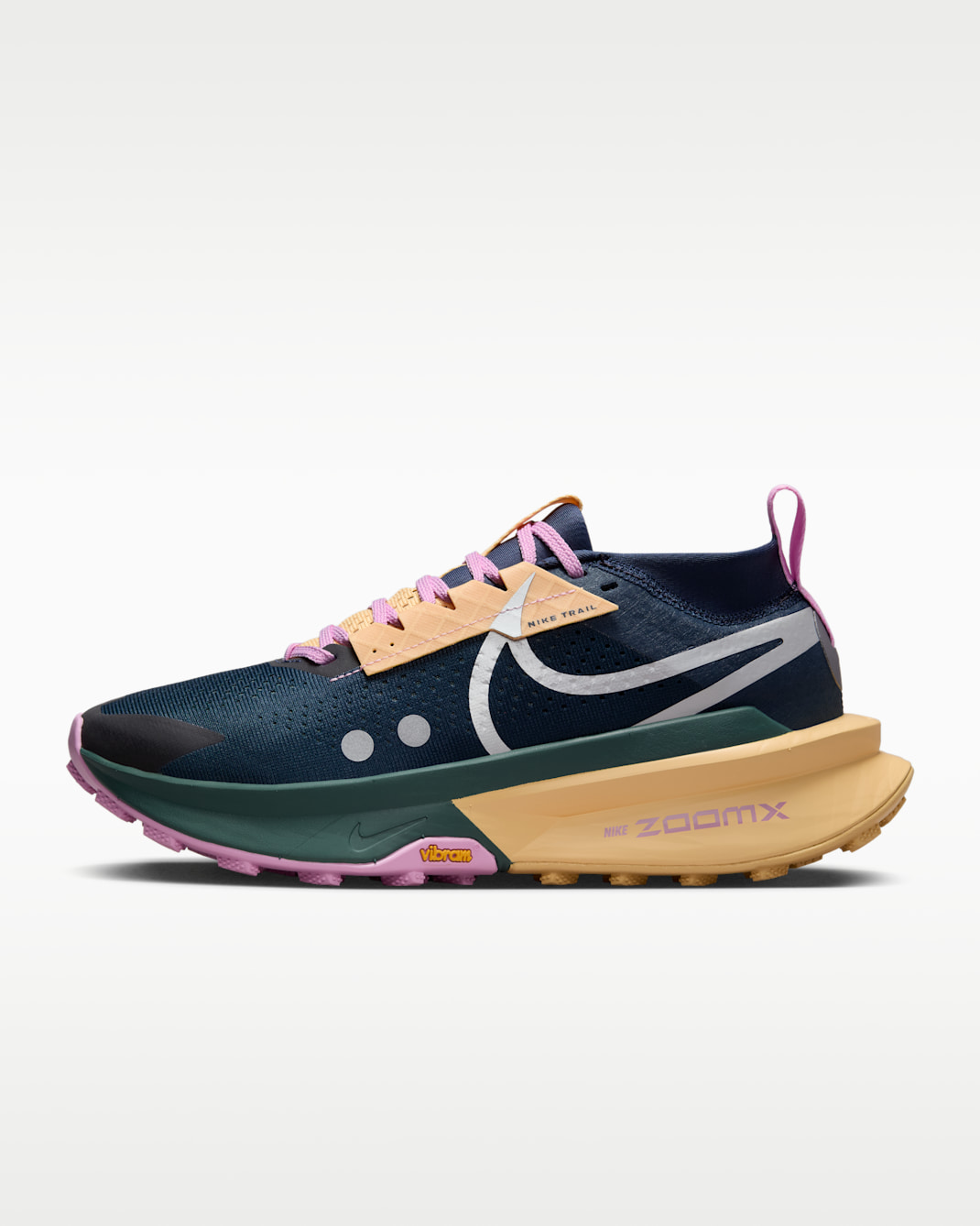 Nike Zegama 2 Women's Trail-Running Shoes - Armoury Navy/Celestial Gold/Vintage Green/Metallic Silver