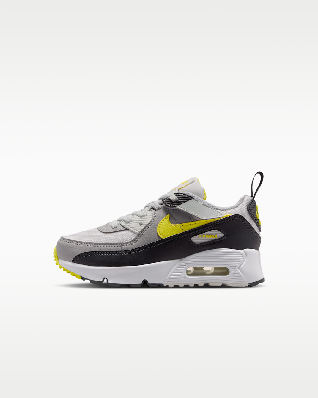 Nike Air Max 90 EasyOn Younger Kids' Shoes - Off-White/Dark Smoke Grey/Light Smoke Grey/Sonic Yellow