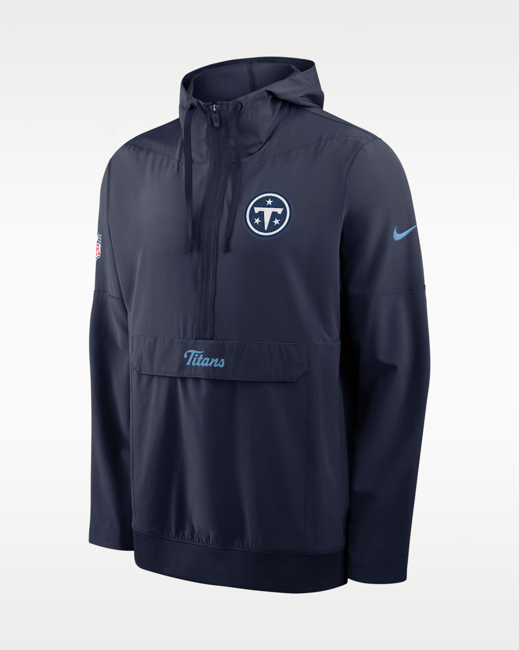 Tennessee Titans Rivalries Collection Sideline Anorak Men's Nike NFL 1/2-Zip Hooded Jacket - Navy