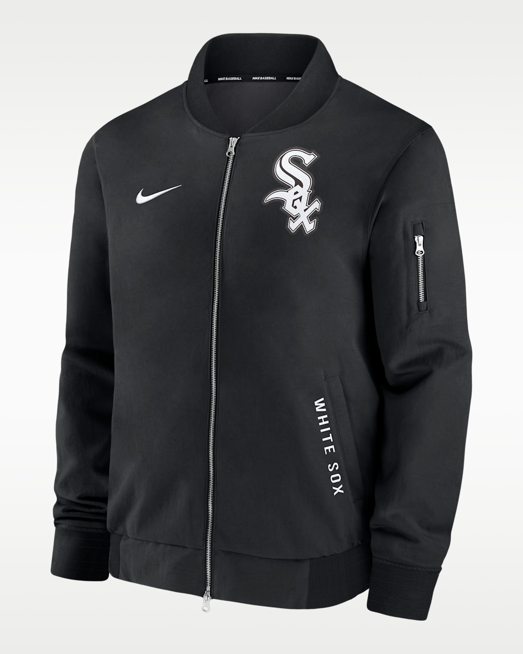 Chicago White Sox Authentic Collection Dugout Men's Nike MLB Full-Zip Bomber Jacket - Black