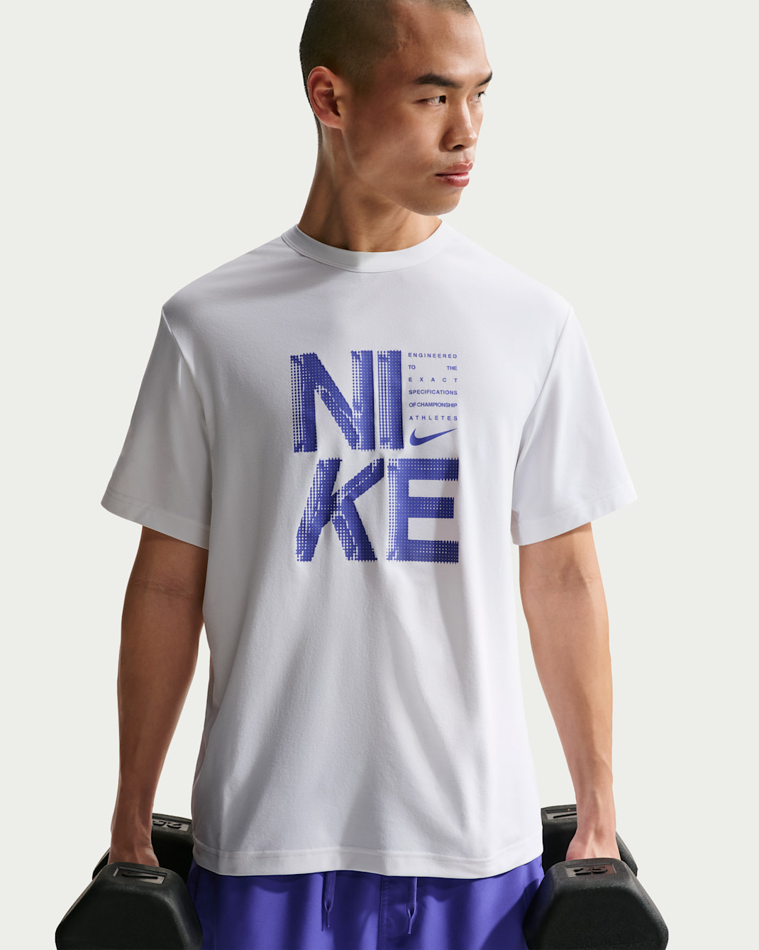Nike Hyverse Men's Dri-FIT Training T-Shirt - White/Persian Violet